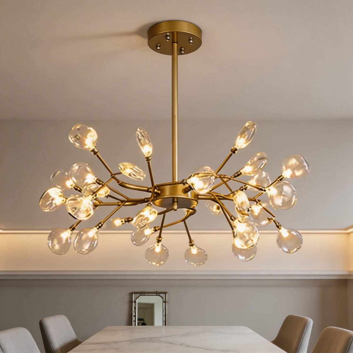 Modern Metal Pendant Light — Adjustable 27-Light LED Ceiling Fixture