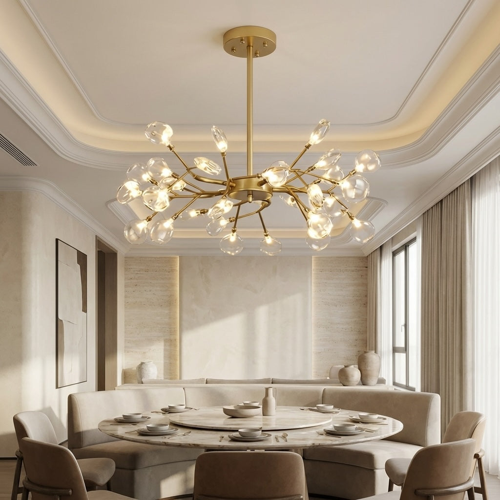 Modern Metal Pendant Light — Adjustable 27-Light LED Ceiling Fixture