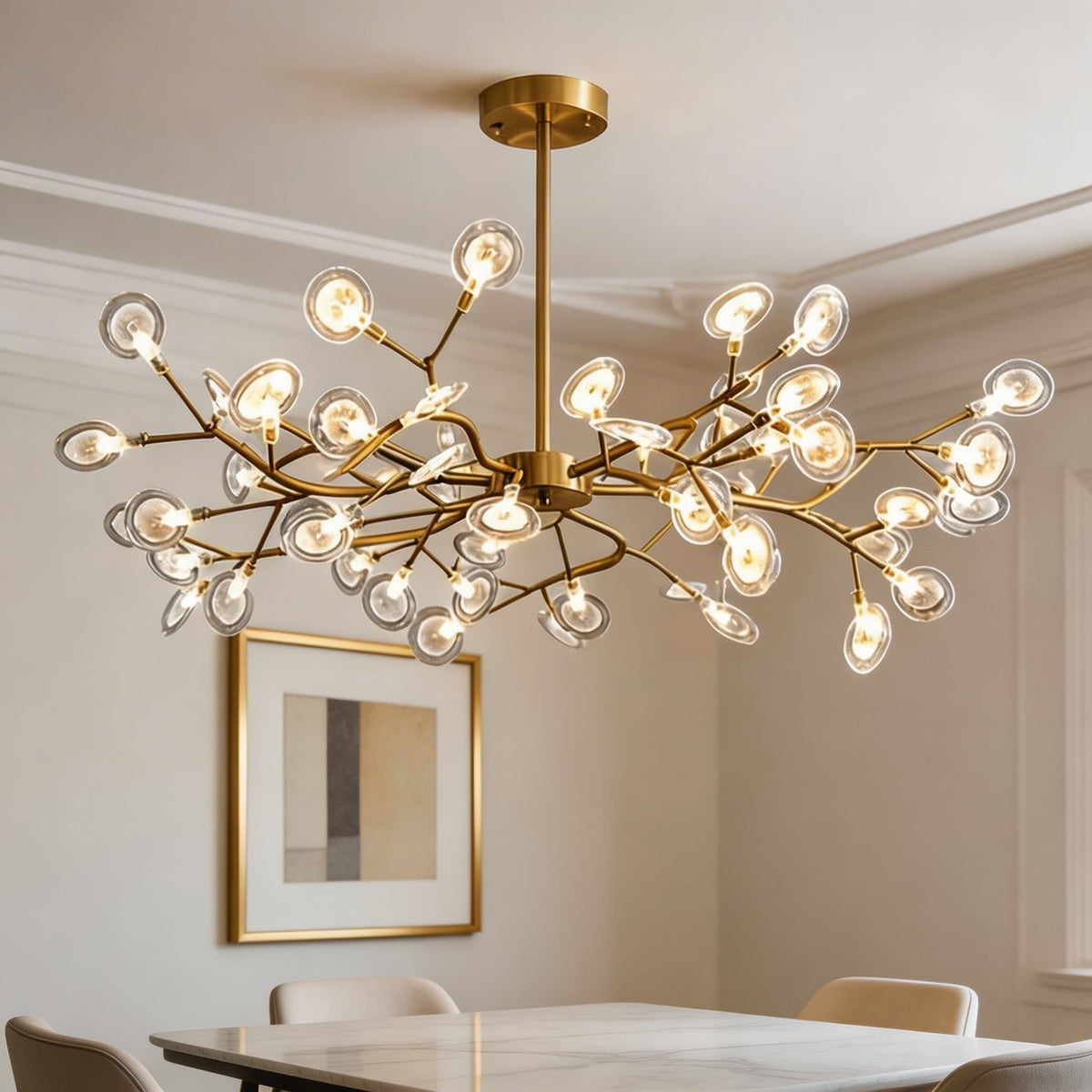 Modern Metal Pendant Light — Adjustable 27-Light LED Ceiling Fixture