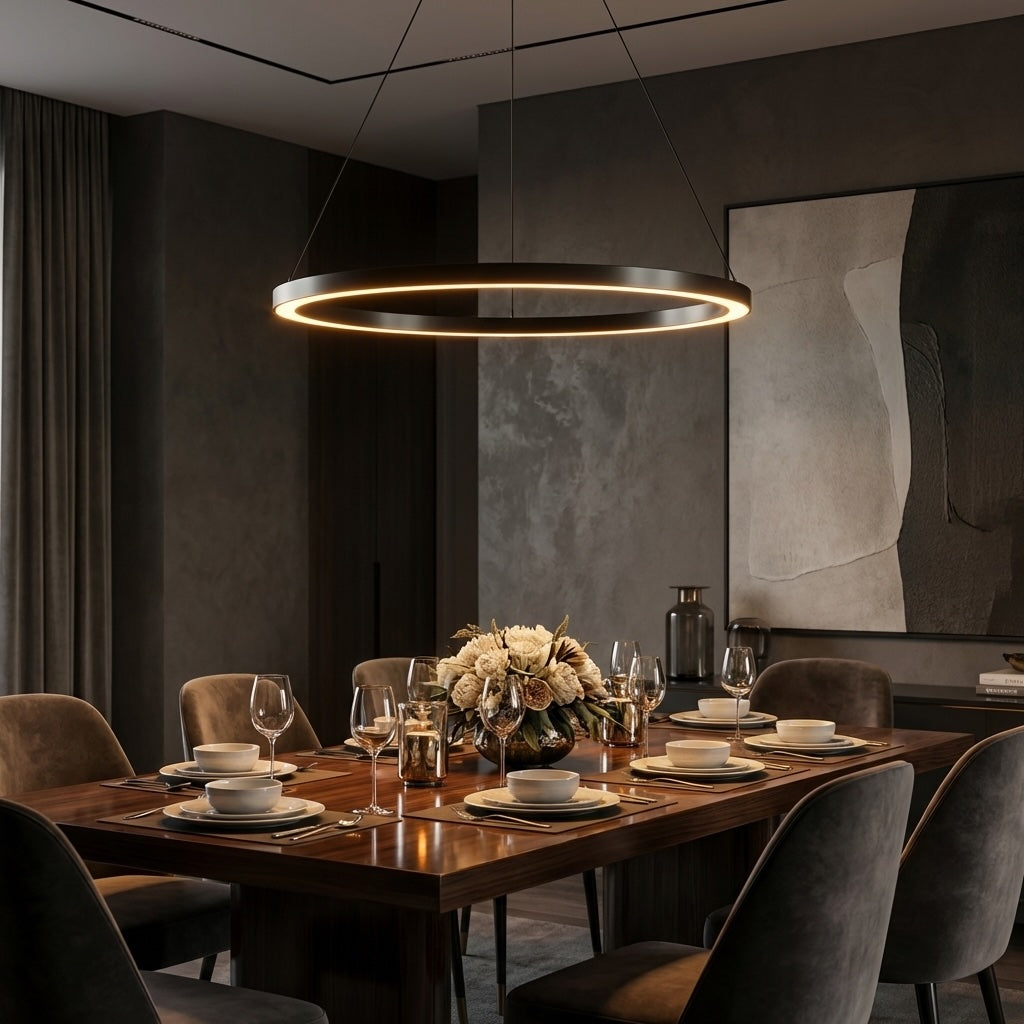 Modern Dimmable LED Chandelier — Aluminum Housing, Soft Acrylic Diffuser, Three Color Temperature Options