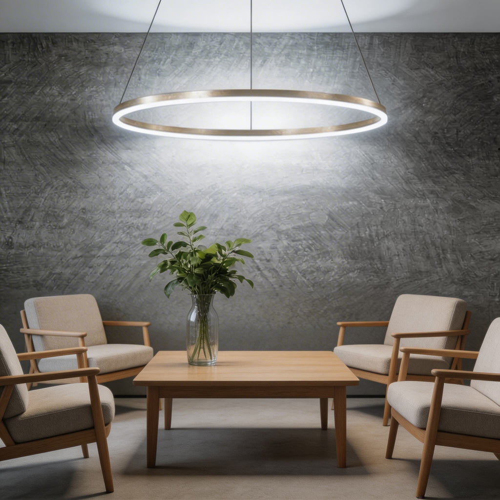Modern Dimmable LED Chandelier — Aluminum Housing, Soft Acrylic Diffuser, Three Color Temperature Options