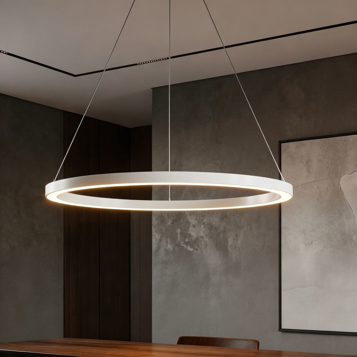 Modern Dimmable LED Chandelier — Aluminum Housing, Soft Acrylic Diffuser, Three Color Temperature Options