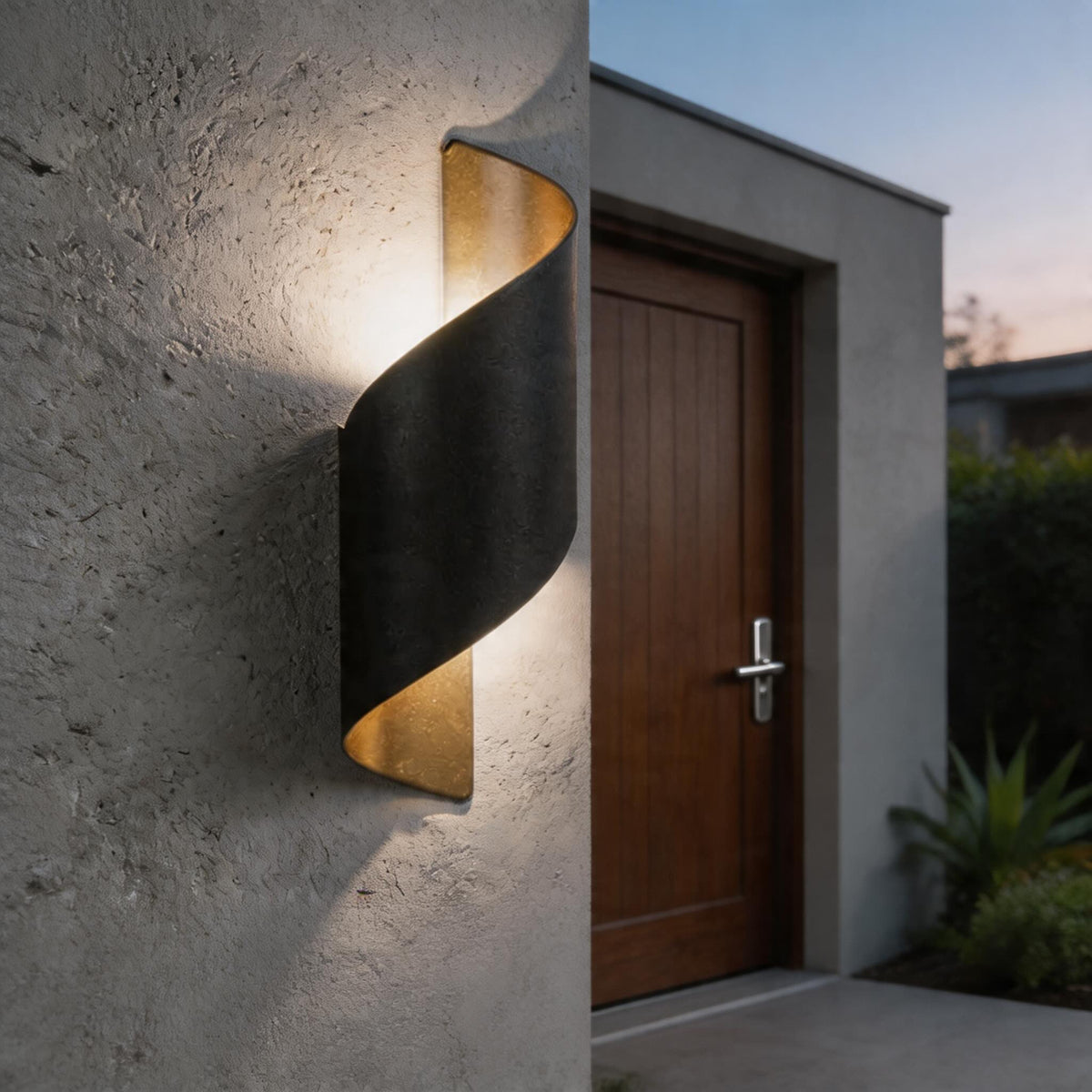 Aplică modernă de exterior cu LED pe două fețe — construcție impermeabilă din aluminiu, abajur din acril