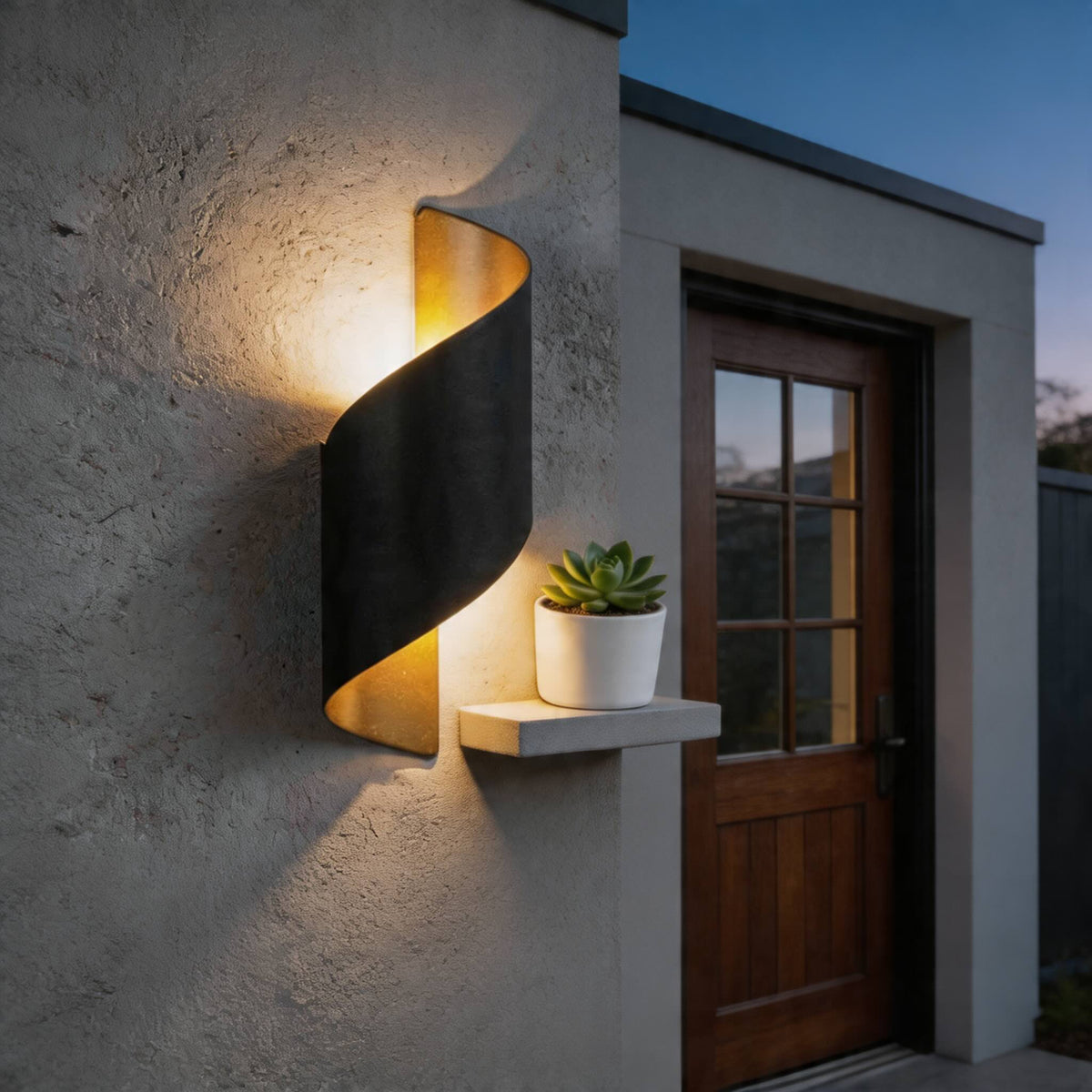 Aplică modernă de exterior cu LED pe două fețe — construcție impermeabilă din aluminiu, abajur din acril