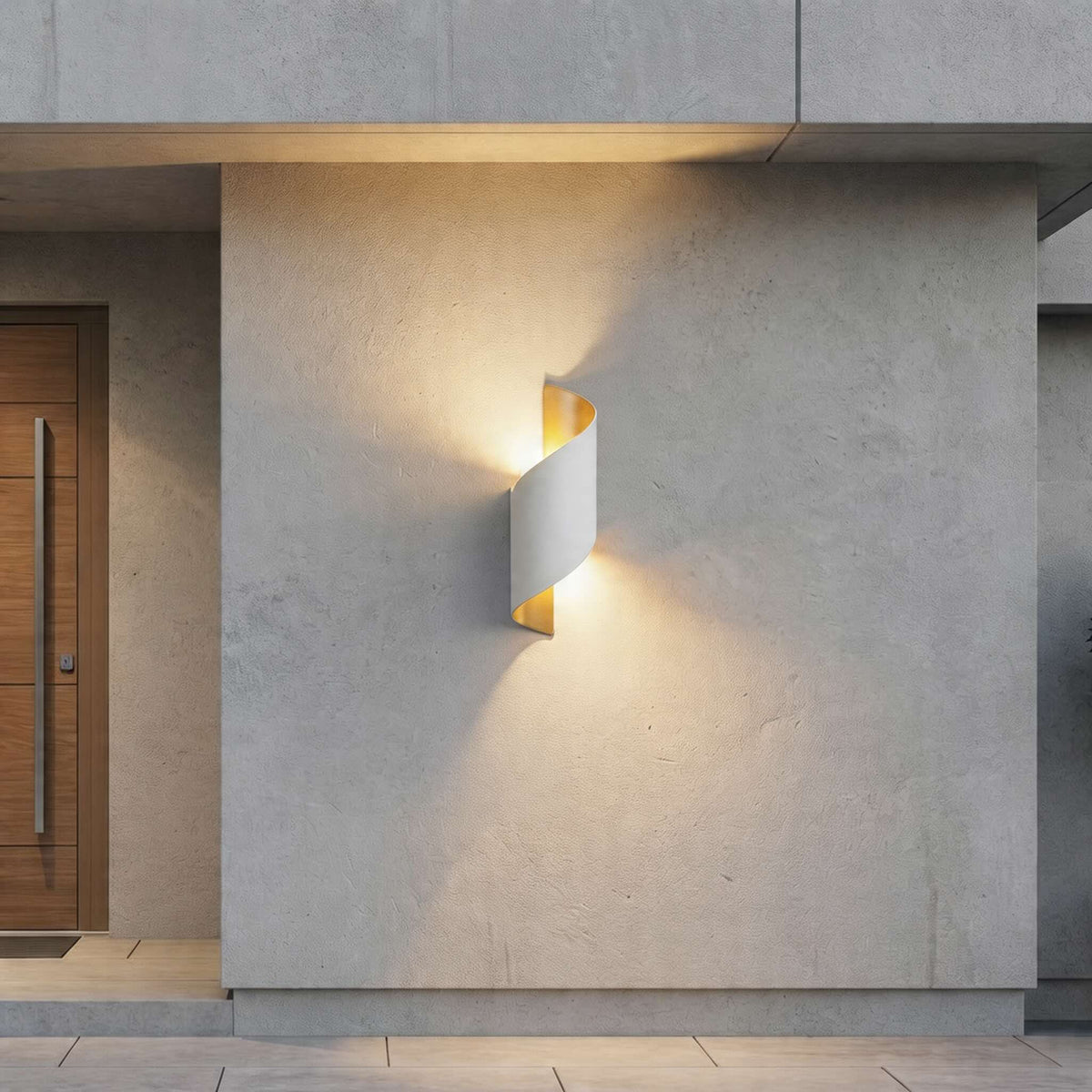 Aplică modernă de exterior cu LED pe două fețe — construcție impermeabilă din aluminiu, abajur din acril