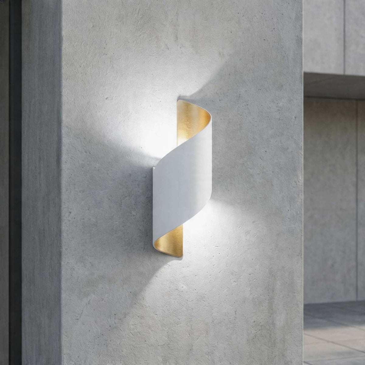 Aplică modernă de exterior cu LED pe două fețe — construcție impermeabilă din aluminiu, abajur din acril
