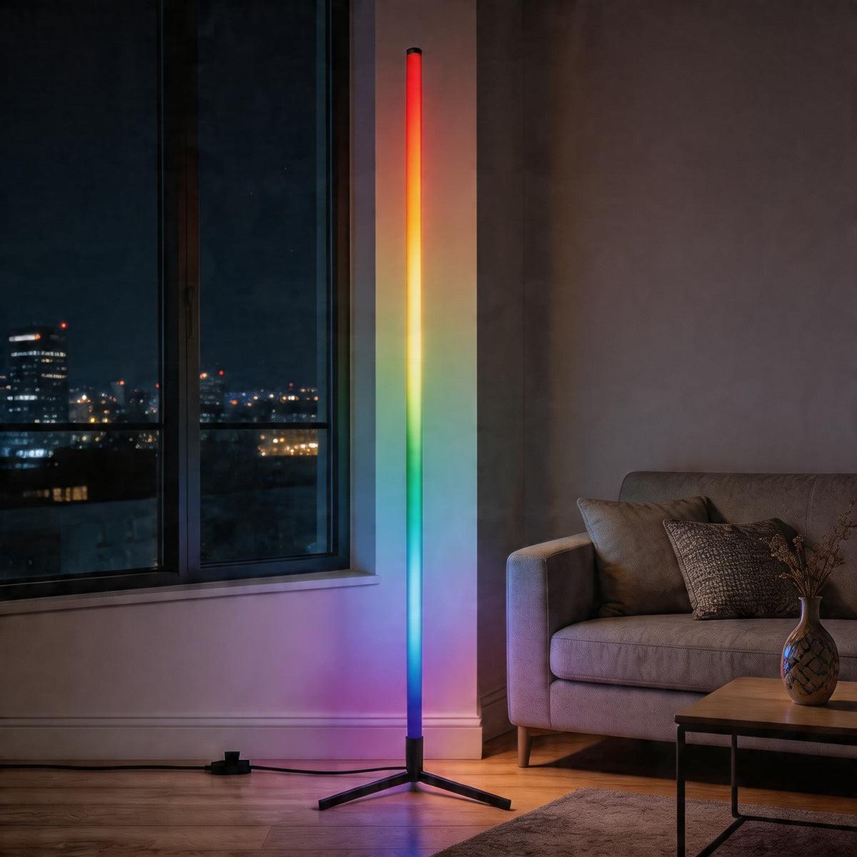 Adjustable Metal Floor Lamp — Smart Control, 16 Million Colors, LED Lighting