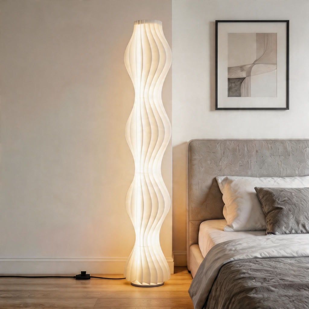 Modern nordisk golvlampa - justerbar LED, avsmalnande design i järn och akryl, 69 tum hög