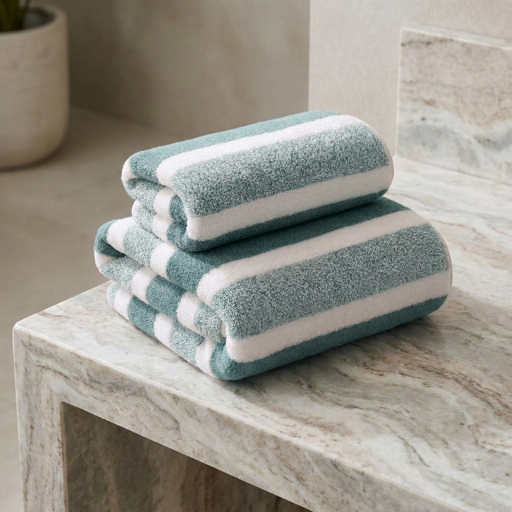 Modern Striped Microfiber Bath Towel Set — Quick Dry, Soft Absorbent