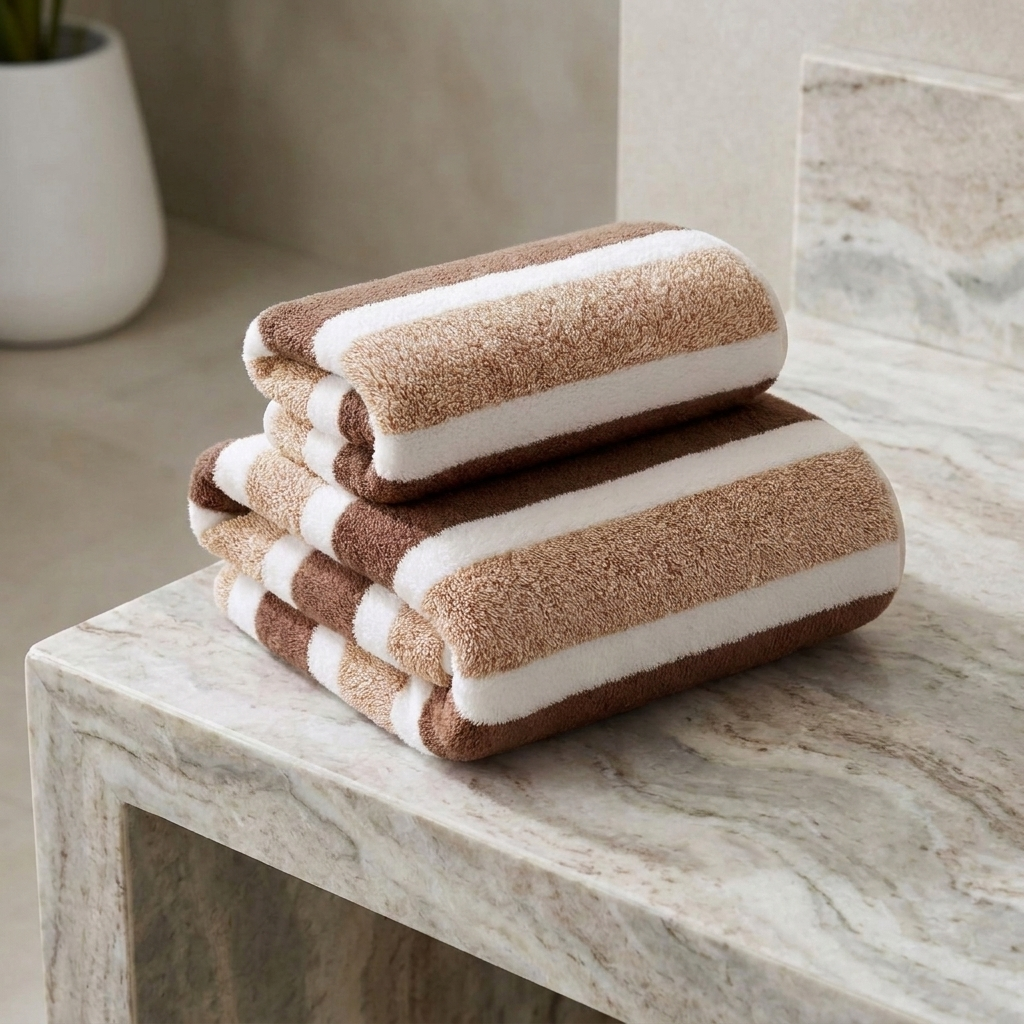 Modern Striped Microfiber Bath Towel Set — Quick Dry, Soft Absorbent