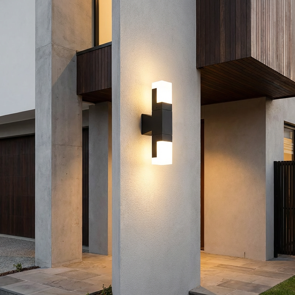 Modern Black Outdoor Wall Light — Motion Sensor, Waterproof, Adjustable, 7W & 14W