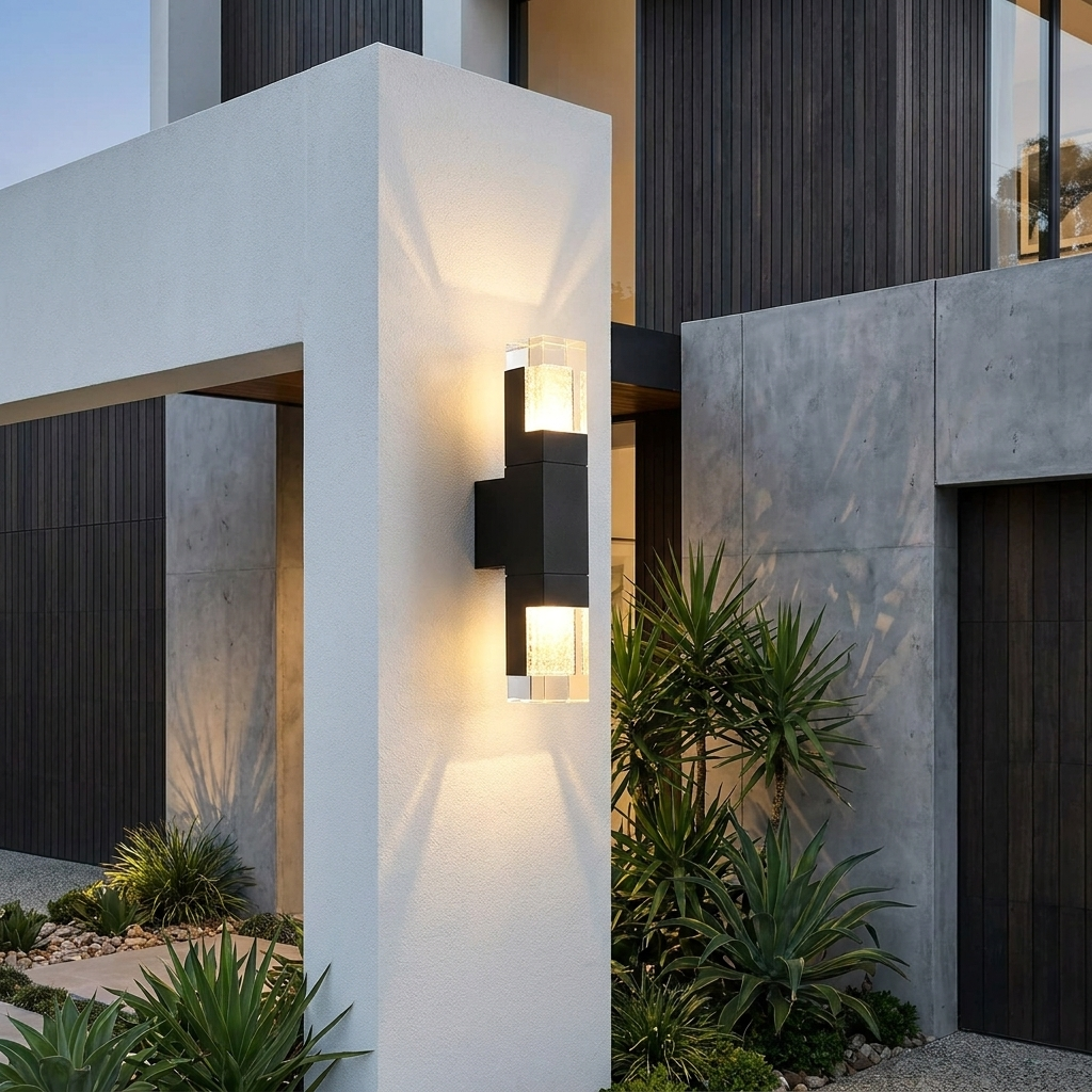 Modern Black Outdoor Wall Light — Motion Sensor, Waterproof, Adjustable, 7W & 14W