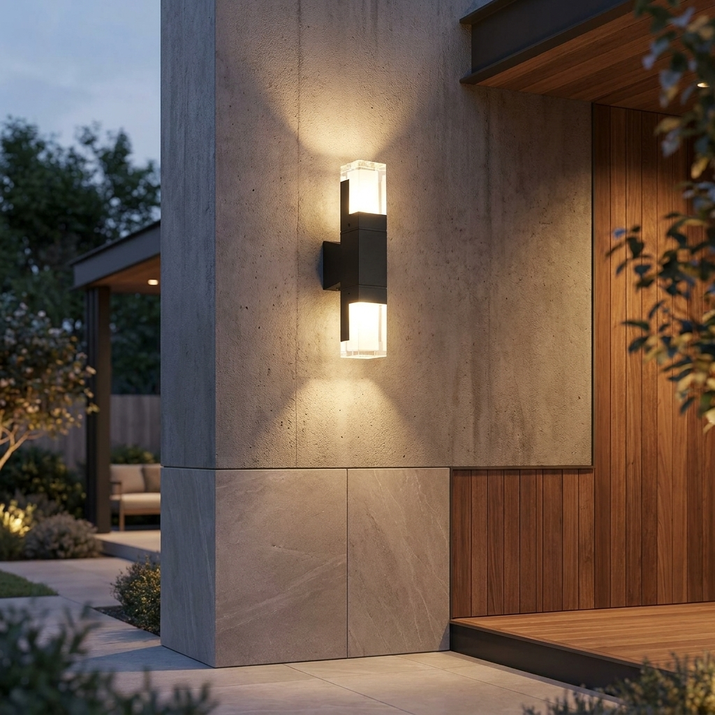 Modern Black Outdoor Wall Light — Motion Sensor, Waterproof, Adjustable, 7W & 14W