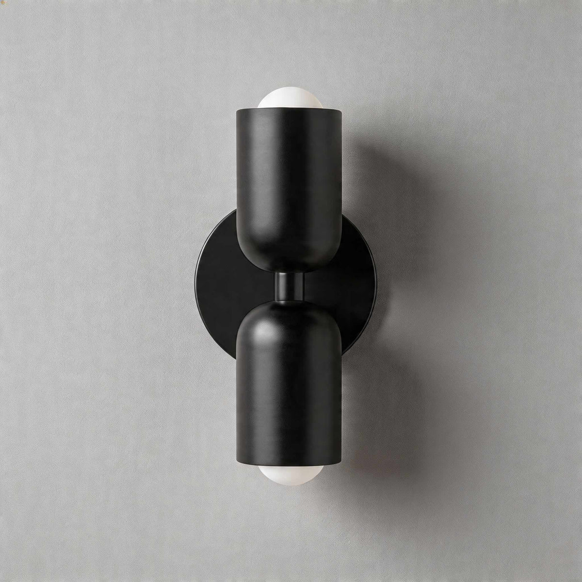 Modern nordisk vägglampa med dubbla huvuden - målat järn, väggmonterad, dimbar E26, LED-kompatibel