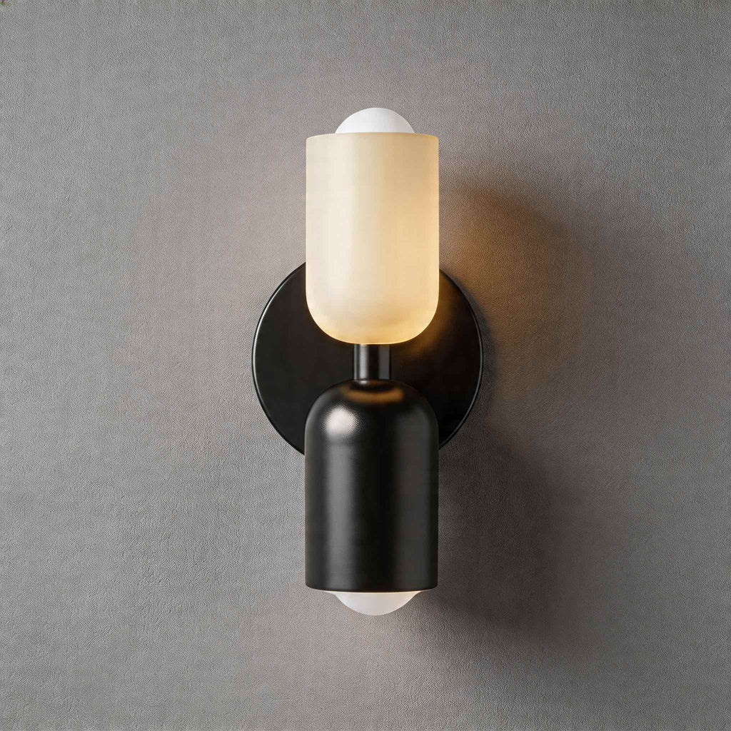 Modern nordisk vägglampa med dubbla huvuden - målat järn, väggmonterad, dimbar E26, LED-kompatibel