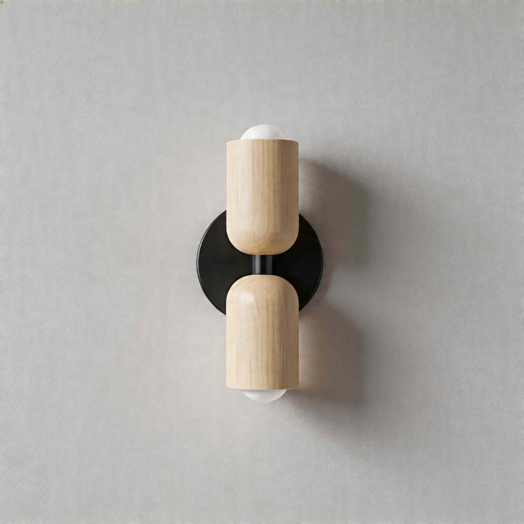 Modern nordisk vägglampa med dubbla huvuden - målat järn, väggmonterad, dimbar E26, LED-kompatibel