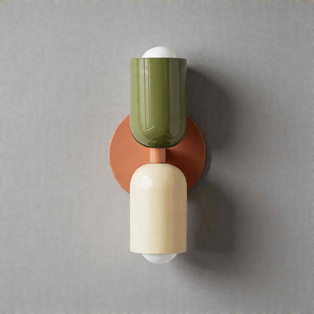 Modern nordisk vägglampa med dubbla huvuden - målat järn, väggmonterad, dimbar E26, LED-kompatibel