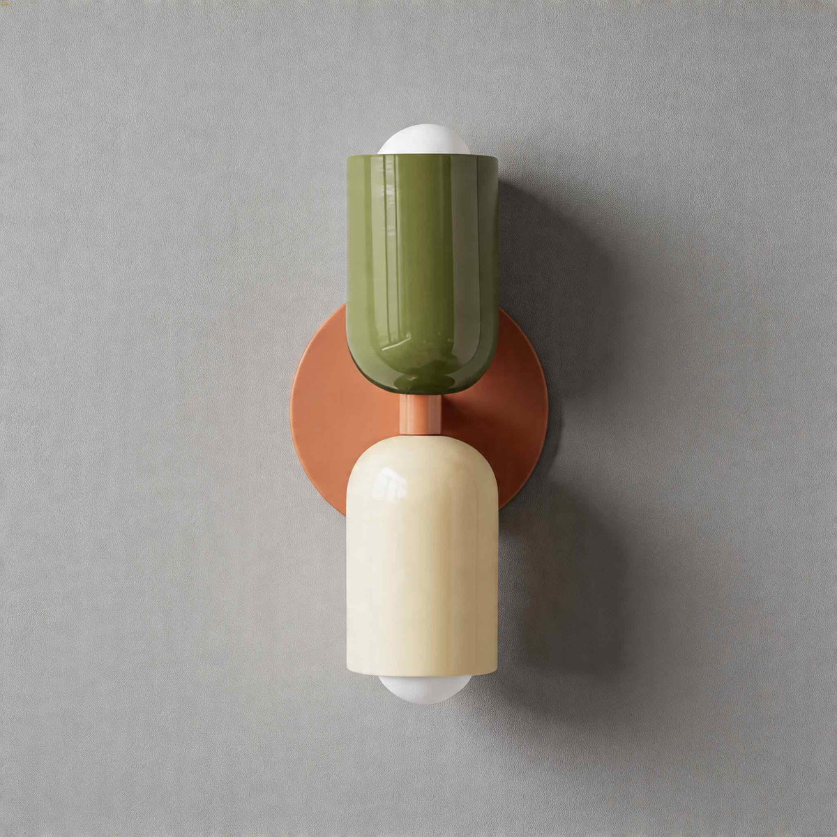 Modern nordisk vägglampa med dubbla huvuden - målat järn, väggmonterad, dimbar E26, LED-kompatibel