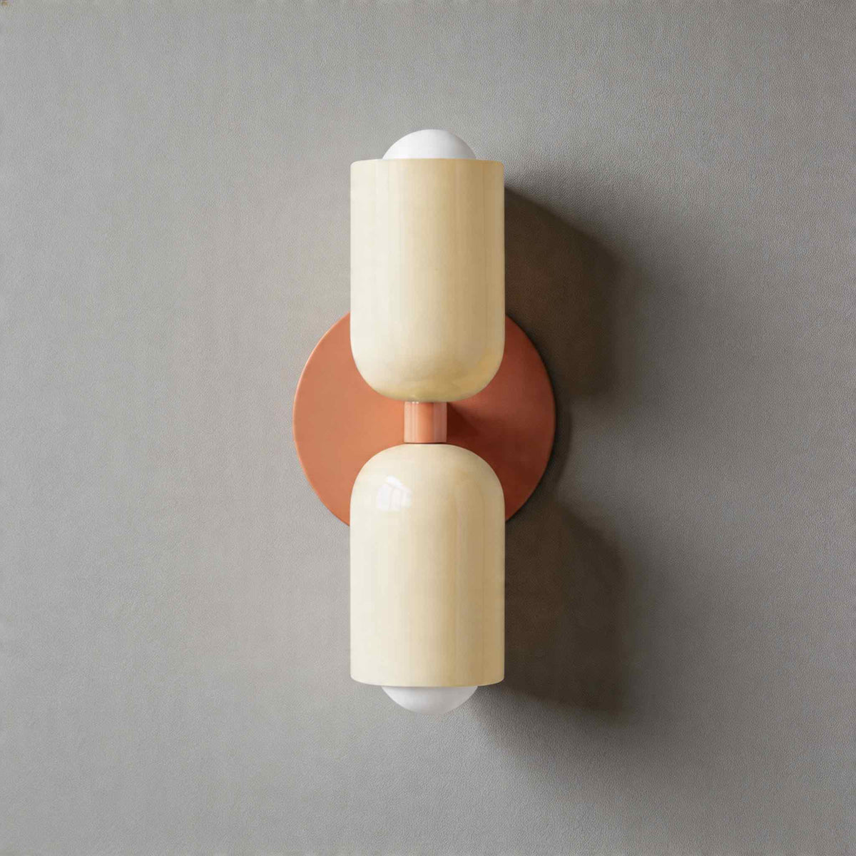 Modern nordisk vägglampa med dubbla huvuden - målat järn, väggmonterad, dimbar E26, LED-kompatibel