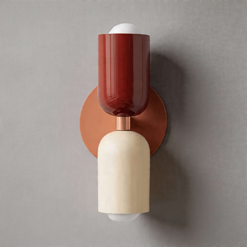 Modern nordisk vägglampa med dubbla huvuden - målat järn, väggmonterad, dimbar E26, LED-kompatibel