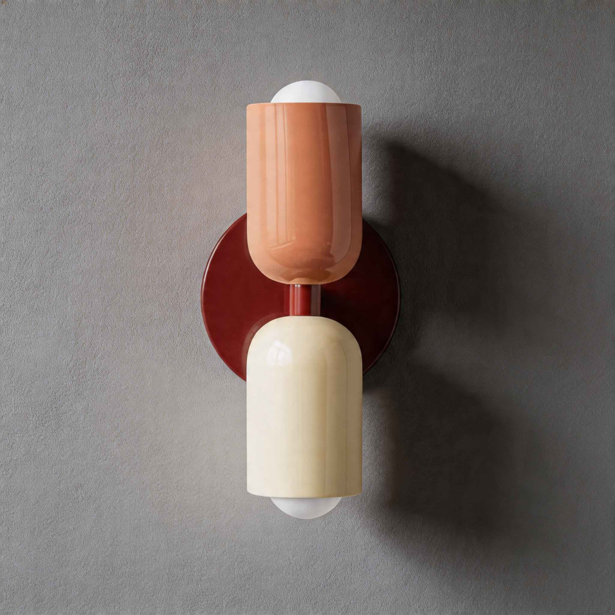 Modern nordisk vägglampa med dubbla huvuden - målat järn, väggmonterad, dimbar E26, LED-kompatibel