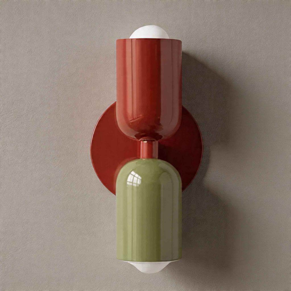 Modern nordisk vägglampa med dubbla huvuden - målat järn, väggmonterad, dimbar E26, LED-kompatibel