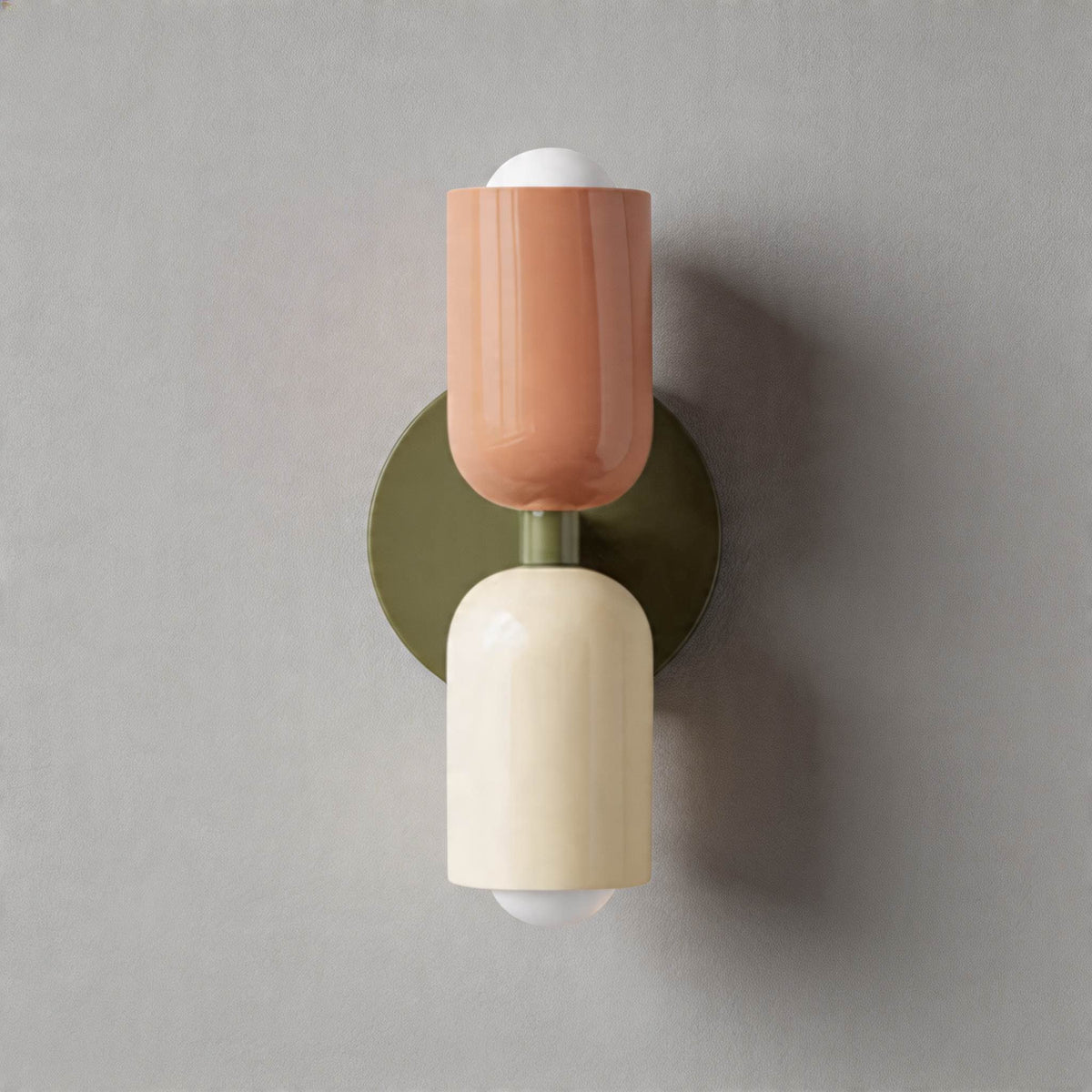 Modern nordisk vägglampa med dubbla huvuden - målat järn, väggmonterad, dimbar E26, LED-kompatibel