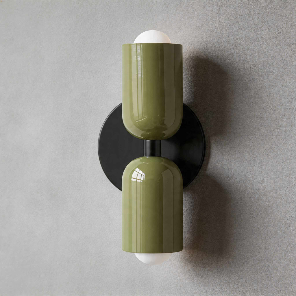 Modern nordisk vägglampa med dubbla huvuden - målat järn, väggmonterad, dimbar E26, LED-kompatibel