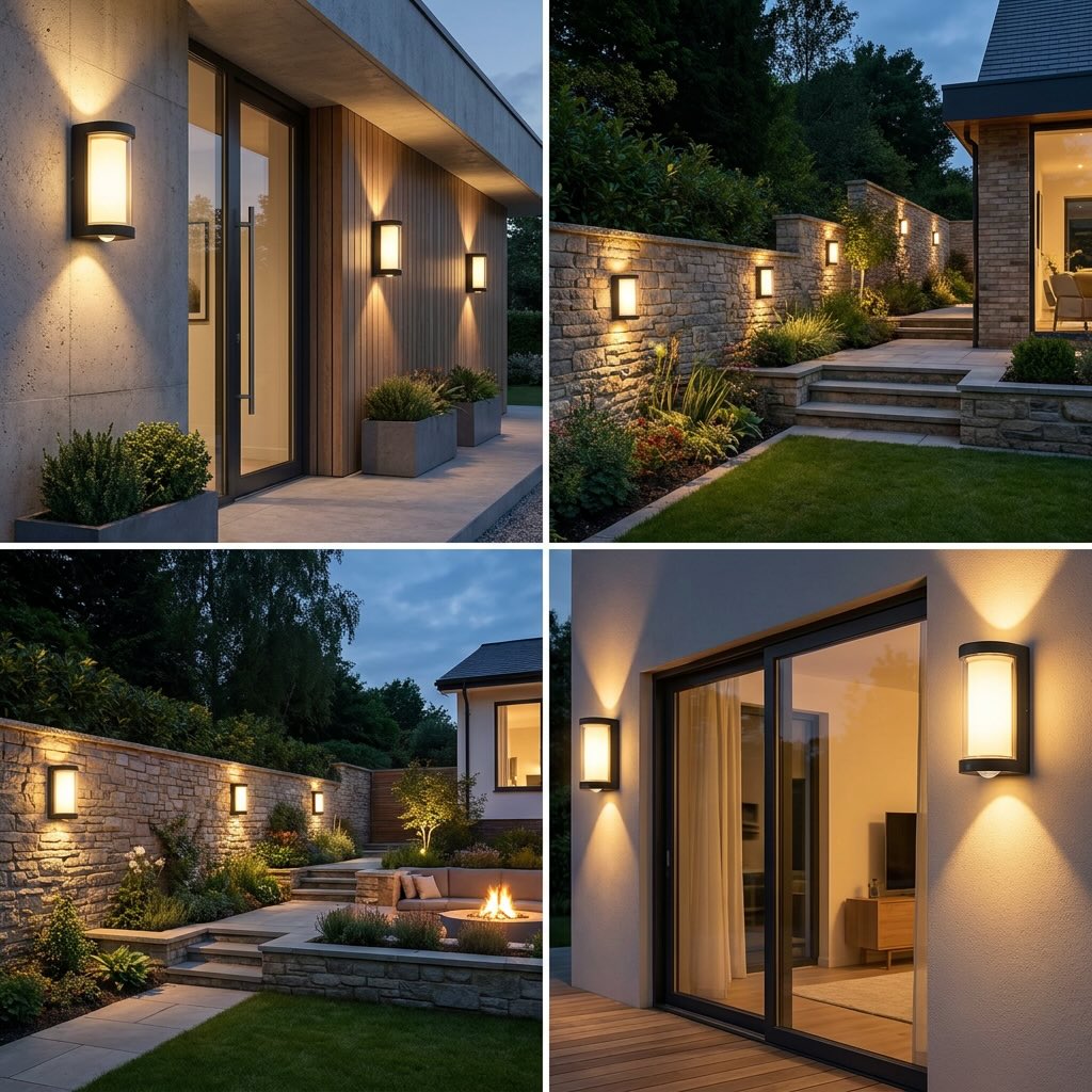 Modern IP65 Waterproof LED Outdoor Wall Mounted Light — Black ABS, Adjustable Color Temperature