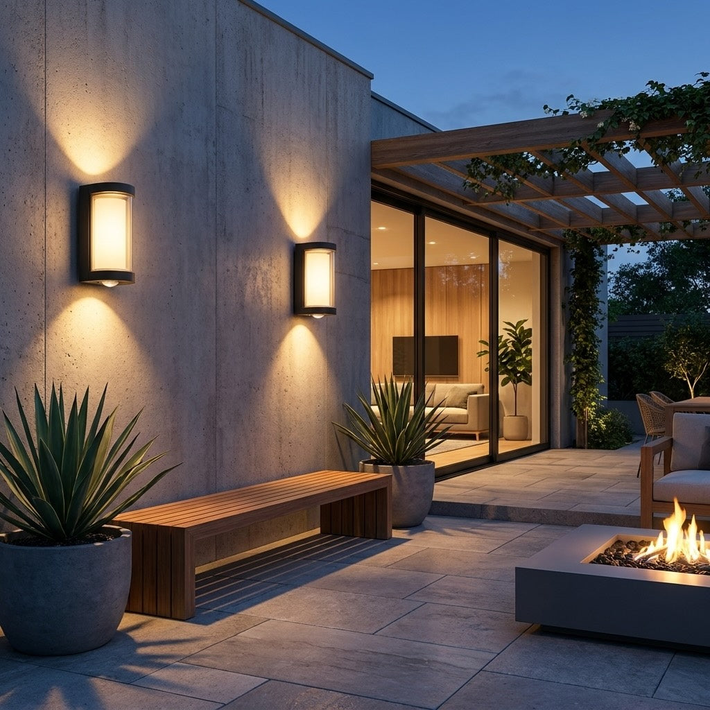 Modern IP65 Waterproof LED Outdoor Wall Mounted Light — Black ABS, Adjustable Color Temperature