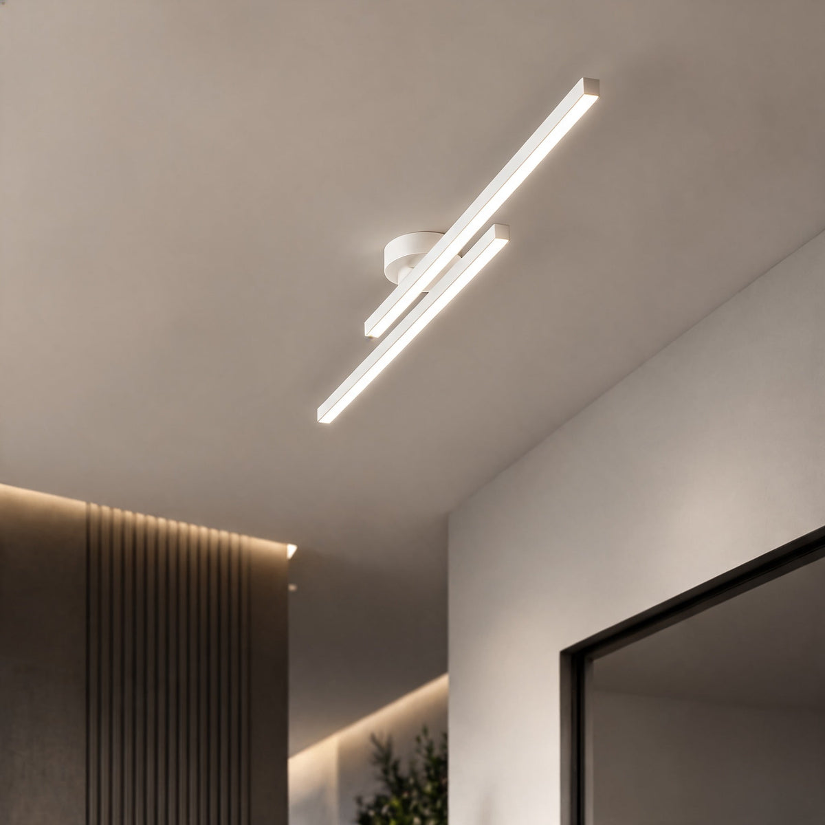 Moderne flad LED-loftslampe i aluminium - 4 cm dyb, ultratynd