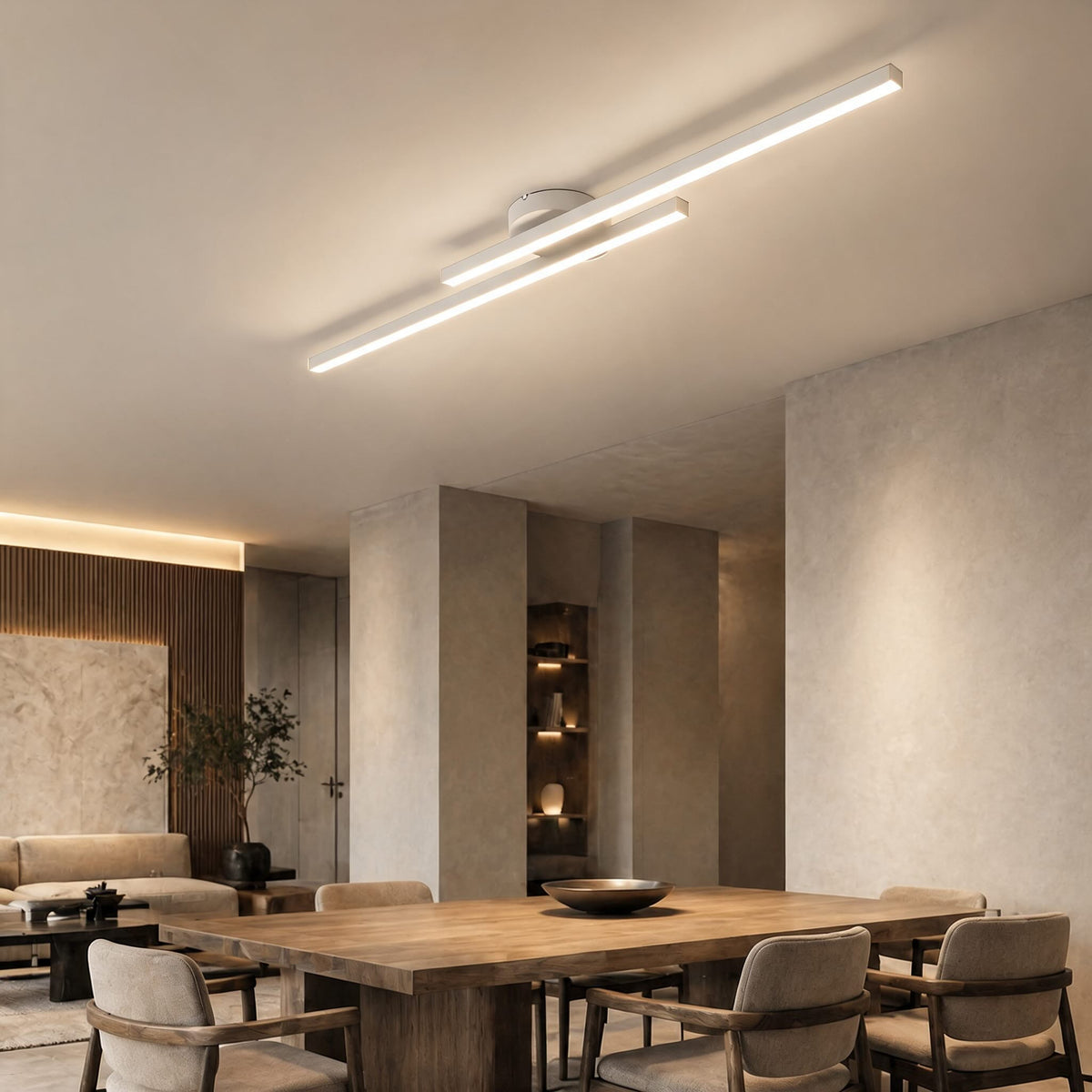 Moderne flad LED-loftslampe i aluminium - 4 cm dyb, ultratynd