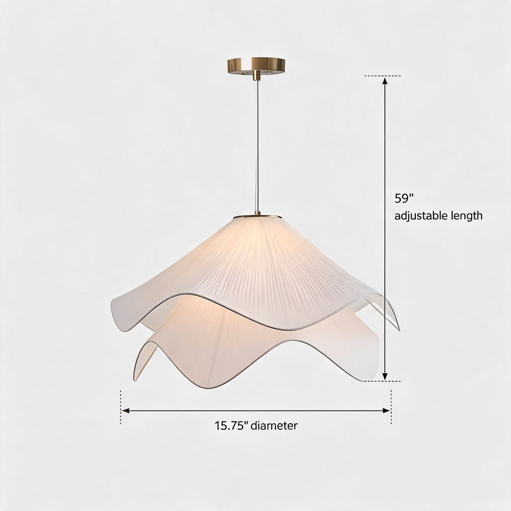 Japandi Modern Pendant Light — Structured Fabric Shade