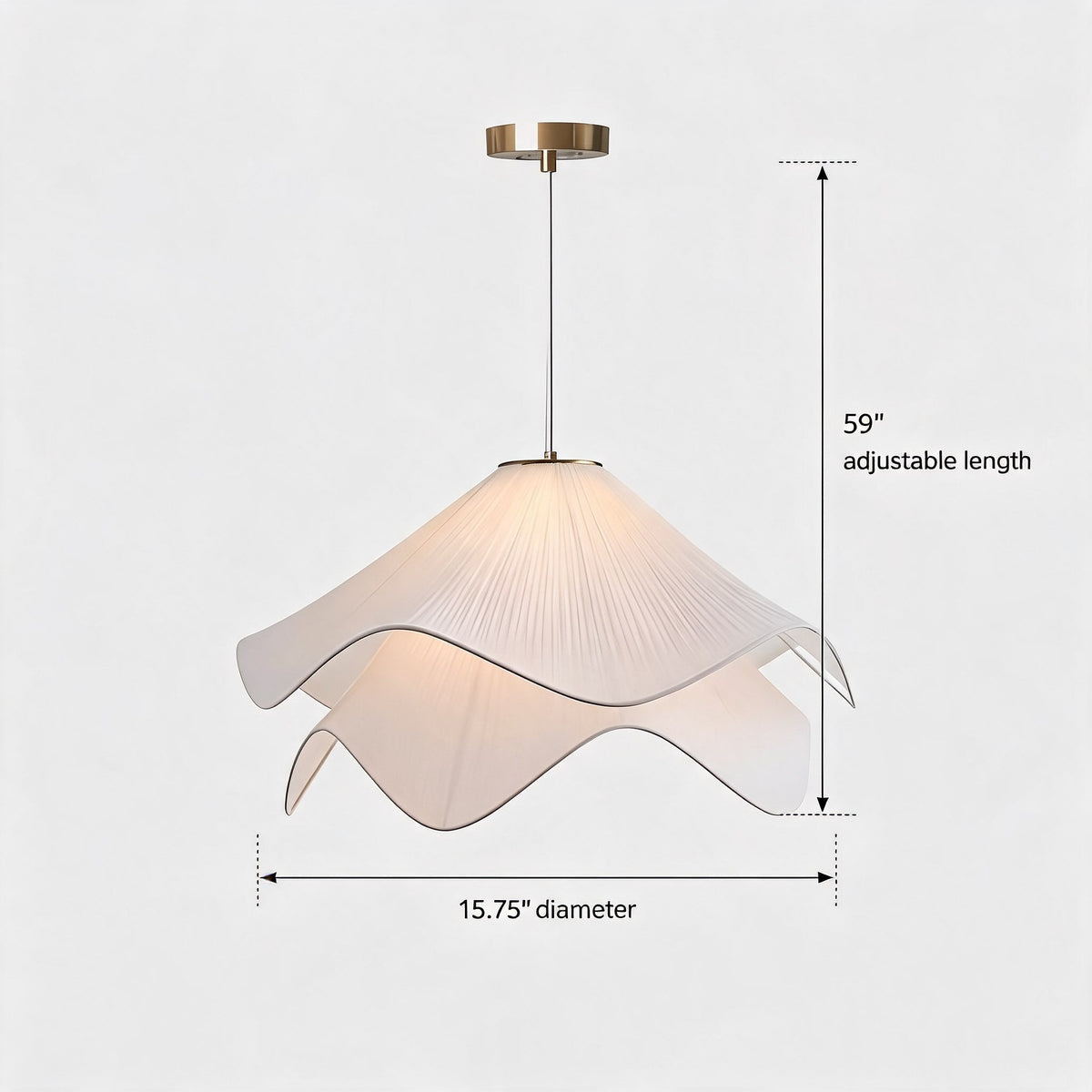 Japandi Modern Pendant Light — Structured Fabric Shade