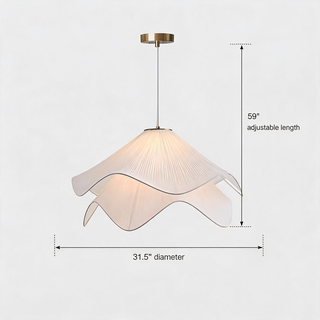 Japandi Modern Pendant Light — Structured Fabric Shade