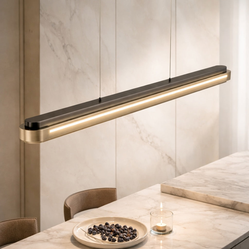 Modern Linear LED Pendant Light — Adjustable Length Metal Ceiling Lamp