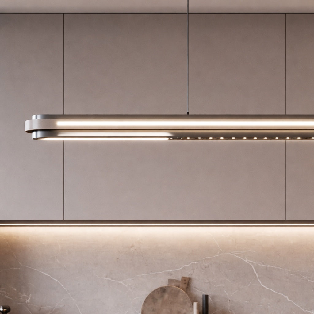 Modern Linear LED Pendant Light — Adjustable Length Metal Ceiling Lamp