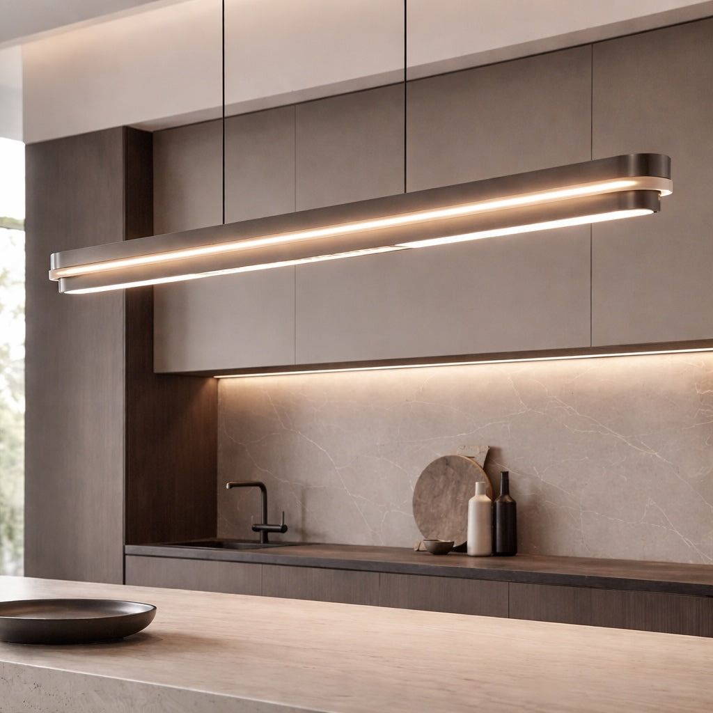 Modern Linear LED Pendant Light — Adjustable Length Metal Ceiling Lamp