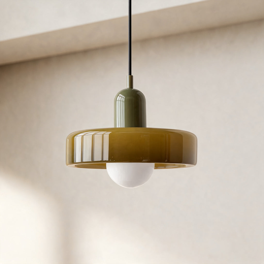 Nowoczesna mosiężna lampa wisząca — regulowany przewód zawieszenia, szklany klosz, gniazdo G9, 40W