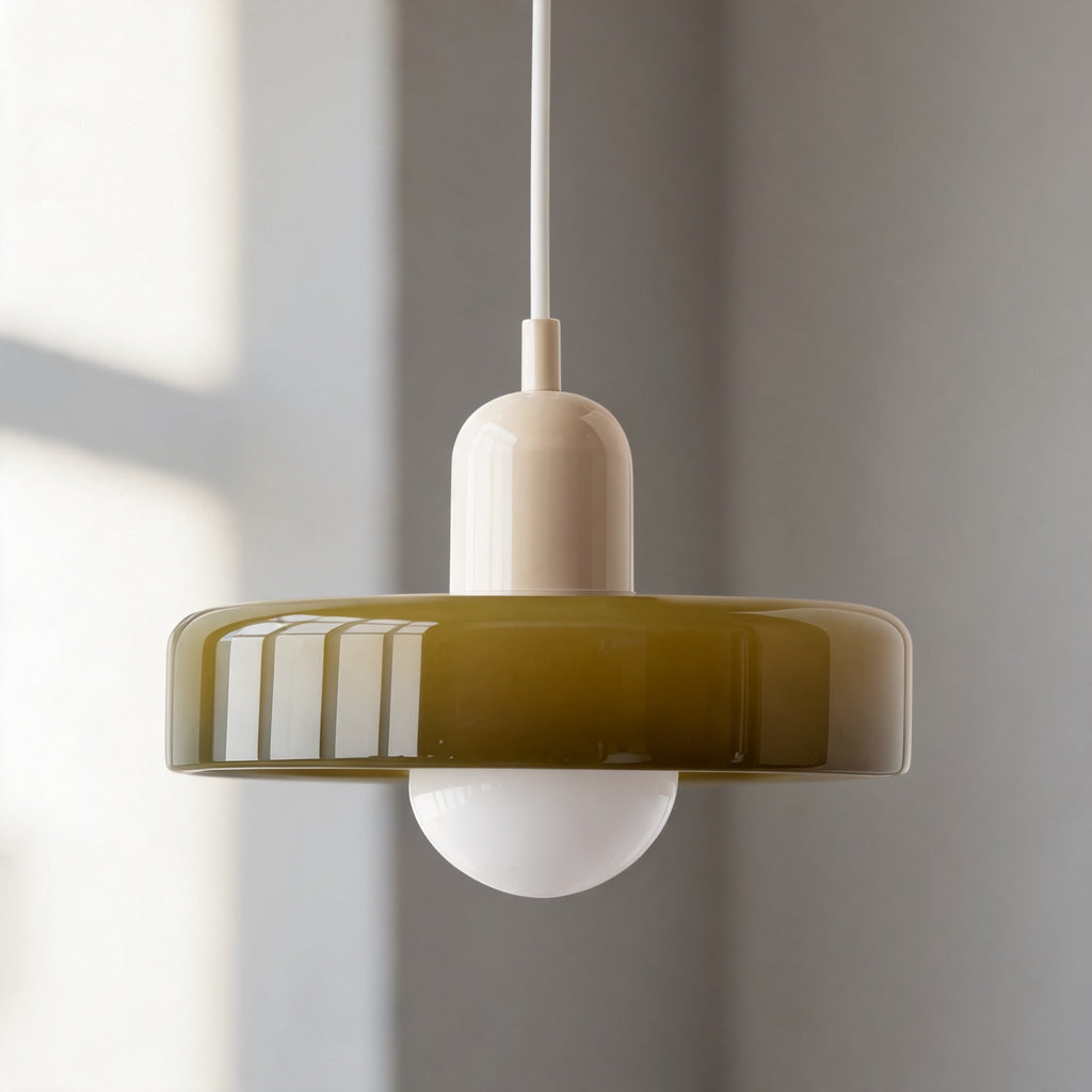 Nowoczesna mosiężna lampa wisząca — regulowany przewód zawieszenia, szklany klosz, gniazdo G9, 40W