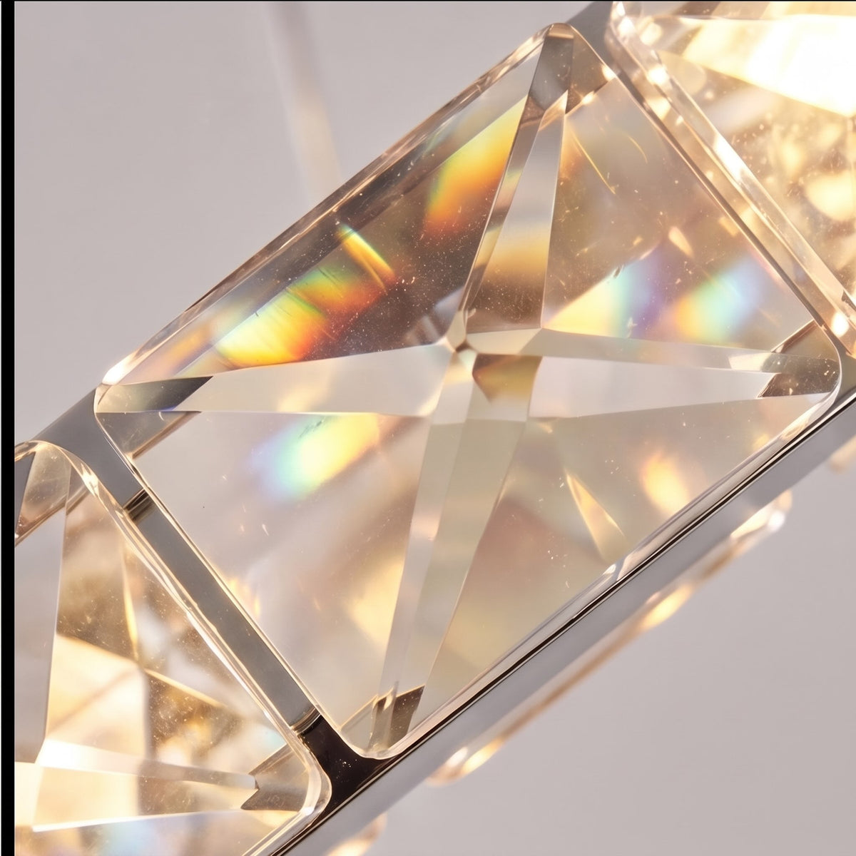 Lámpara de araña LED de cristal moderna — suspensión ajustable de múltiples anillos, anillos concéntricos con inclinación independiente