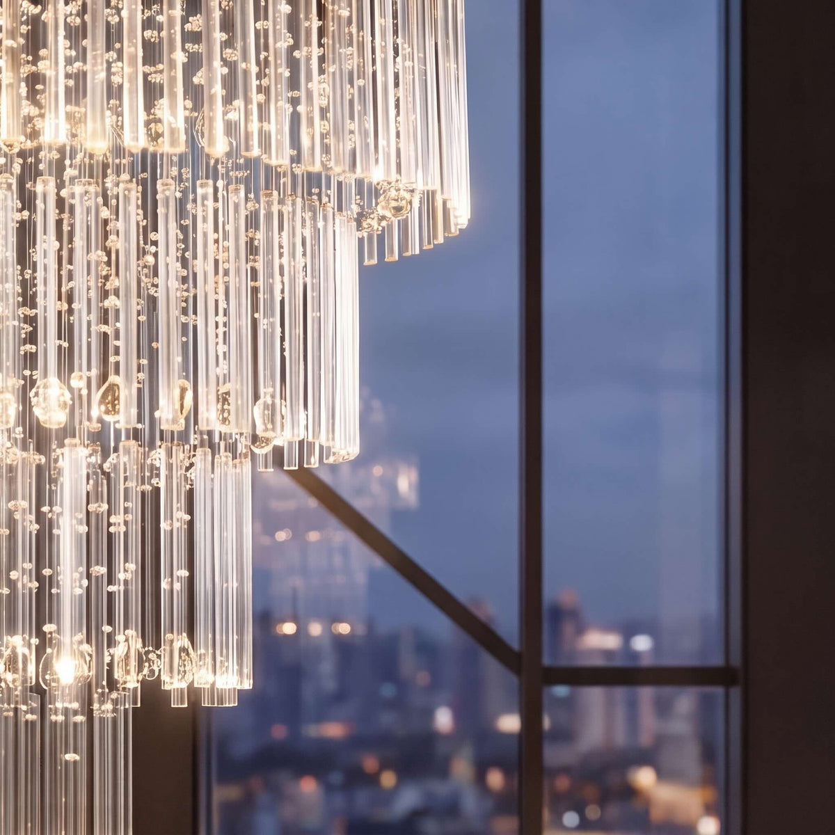 Lustre moderne en cristal à LED à 18 lumières — hauteur réglable, verre K9, finition chromée