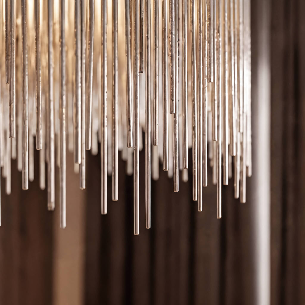 Regulowana wisząca aluminiowa lampa LED w formie żyrandola — nowoczesny liniowy profil