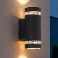 Modern vattentät LED-vägglampa i aluminium – utomhusmontering med uppåt- och nedåtriktat ljus, 12 W, varmvit 3000 K