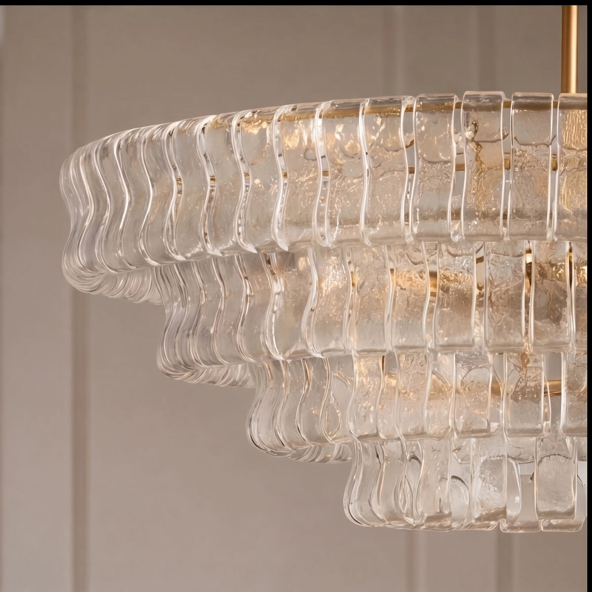 Justerbar lysekrone med 6 pærer i glas og stål – moderne dæmpbar pendellampe
