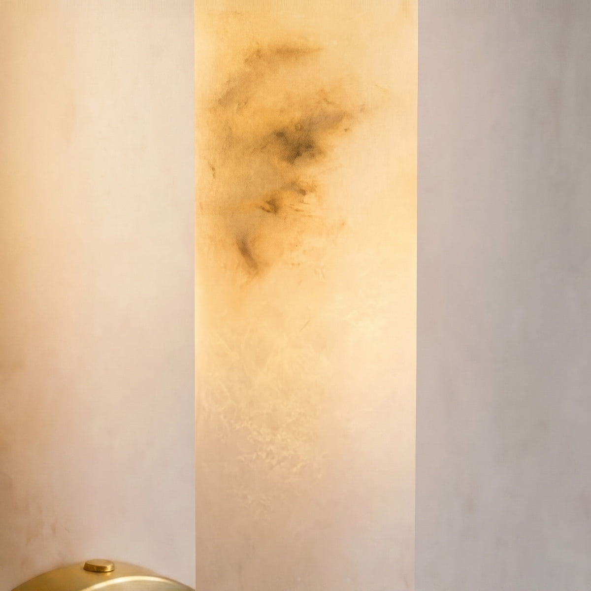 Temsk Modern Wall Sconce — Adjustable Alabaster Shade, Metal Fixture
