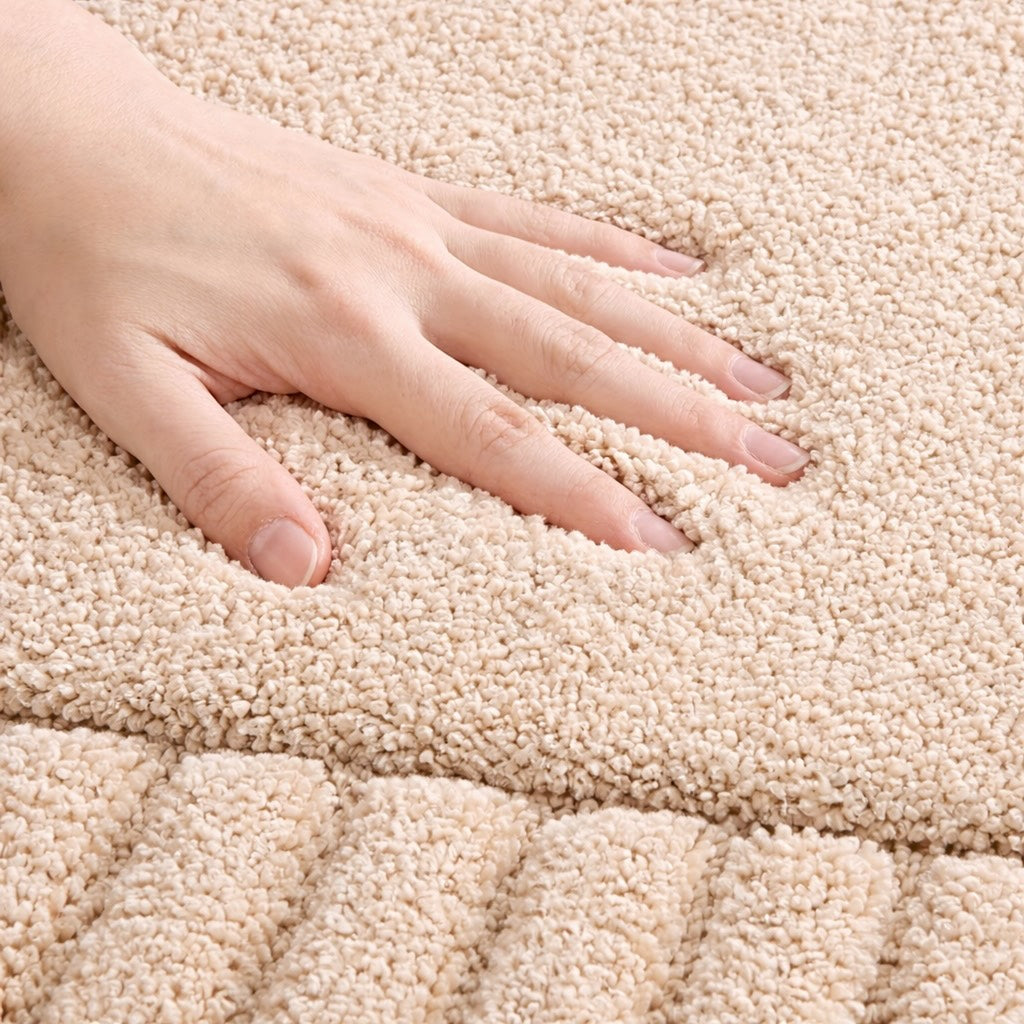 Modern Stripe Bath Mat — Quick Drying, Non-Slip, Soft Flocked Surface