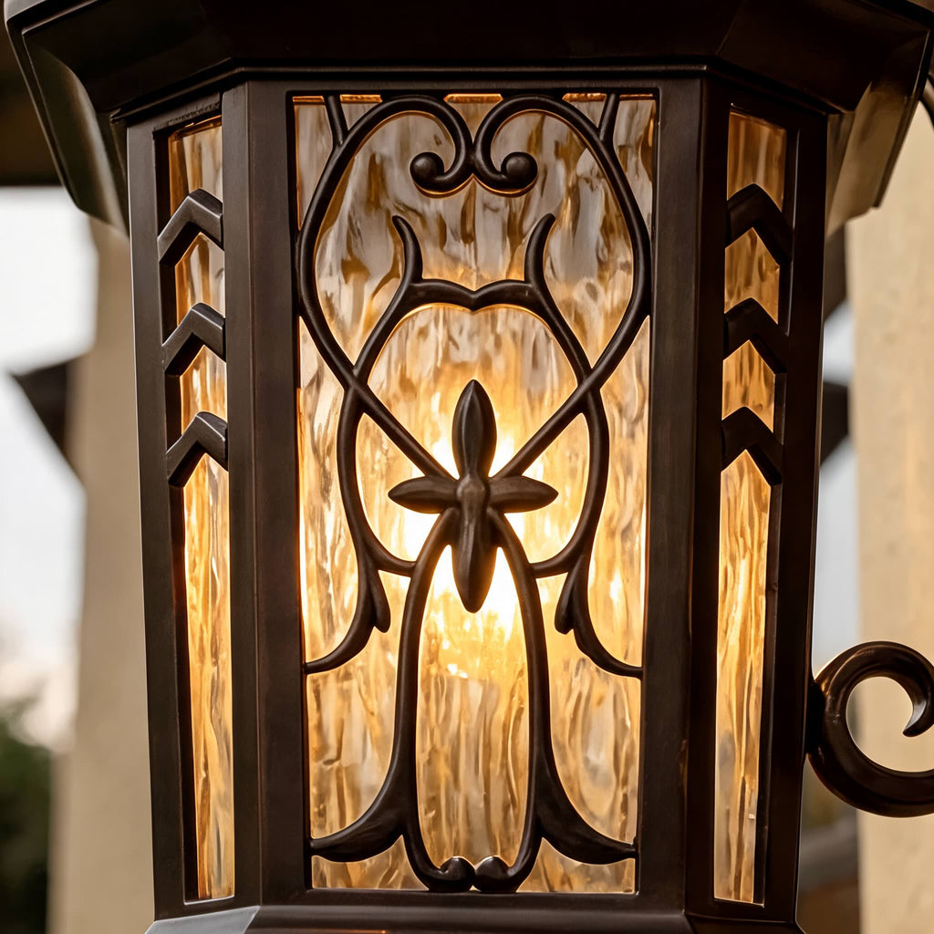 Vintage LED-vägglampa — vattentät utomhusarmatur i pressgjuten aluminium och glas