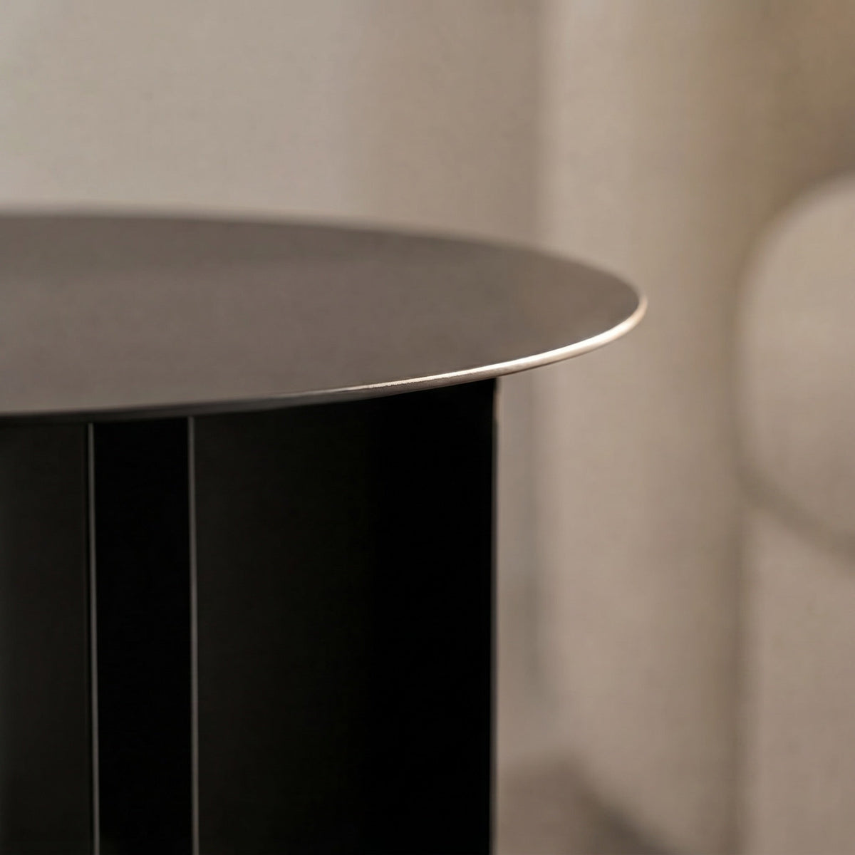 Round Iron Side Table — Modern Style, Blue Finish, Small, Easy Assembly