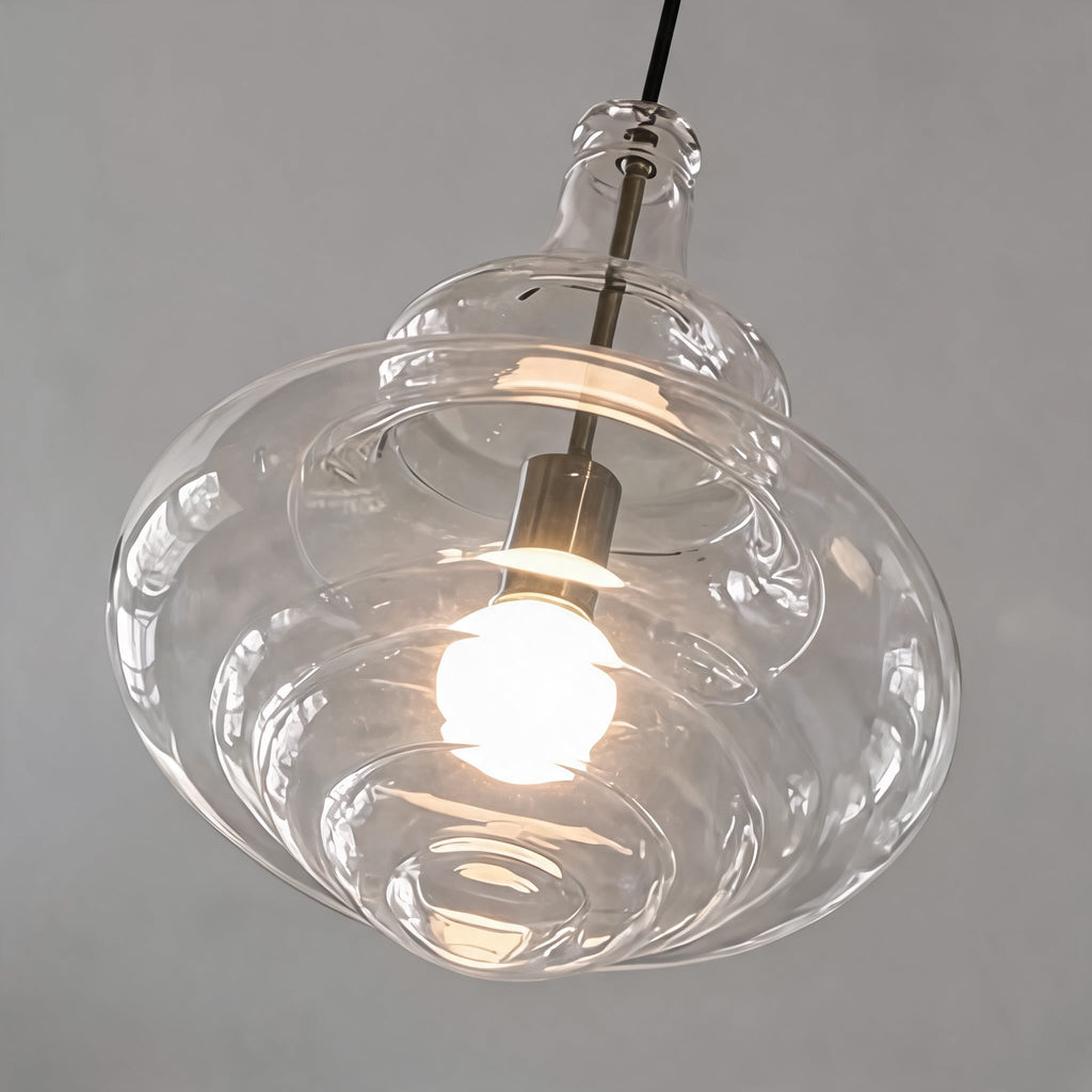 Modern Glass LED Pendant Light — Adjustable Hanging Ceiling Fixture